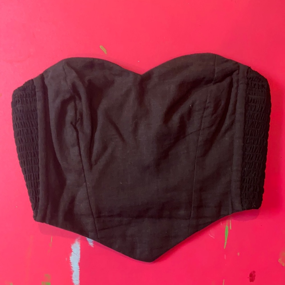 Black strapless top